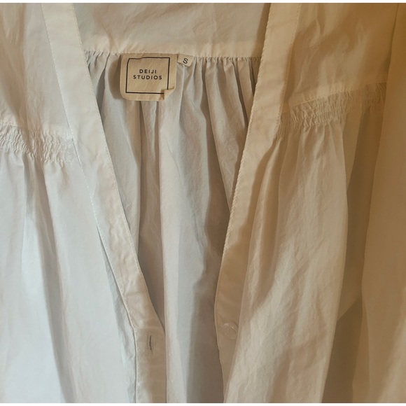 Deiji Studios White Mid-Length Button Down Dress Size S - Picture 2 of 2